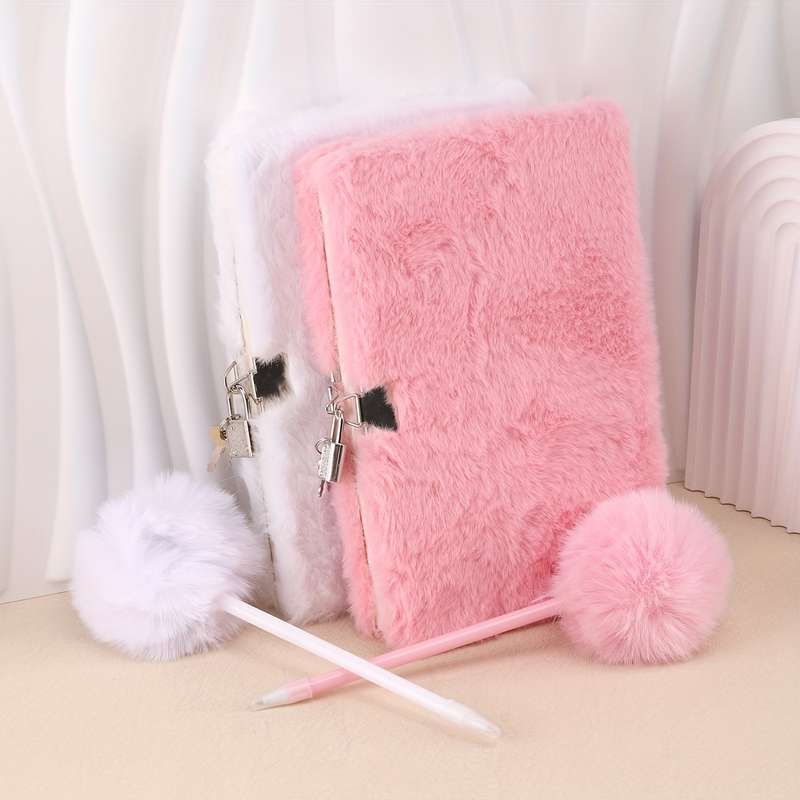 1 Mixed Color Plu Lockable Notebook With Pen
