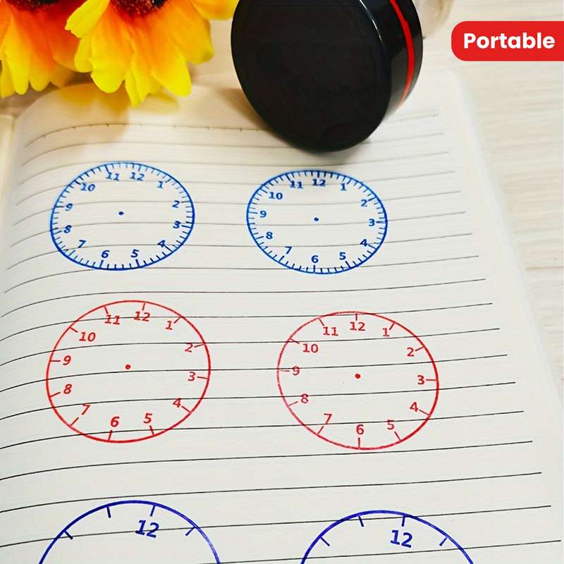 Round Clock Stamp For Teachers