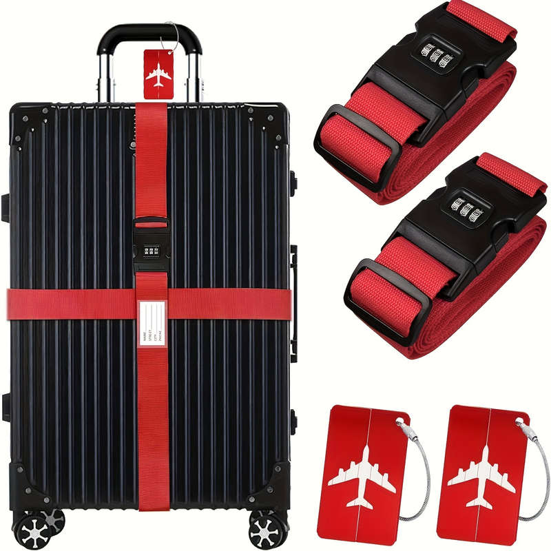 4-Pack Polypropylene Luggage Straps