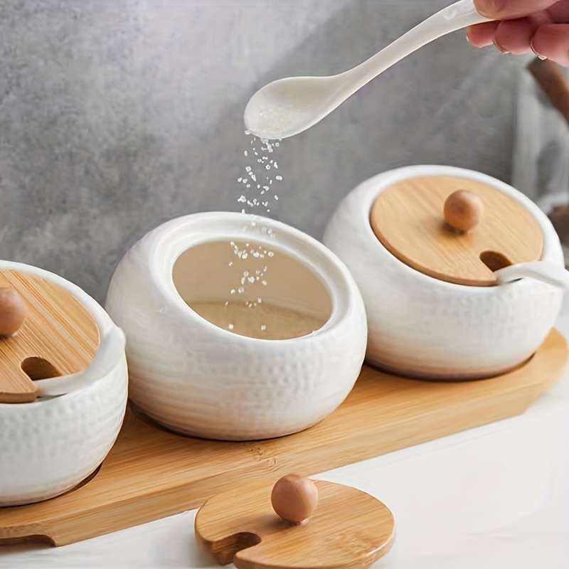 3-Piece Creative Ceramic Spice Box Set