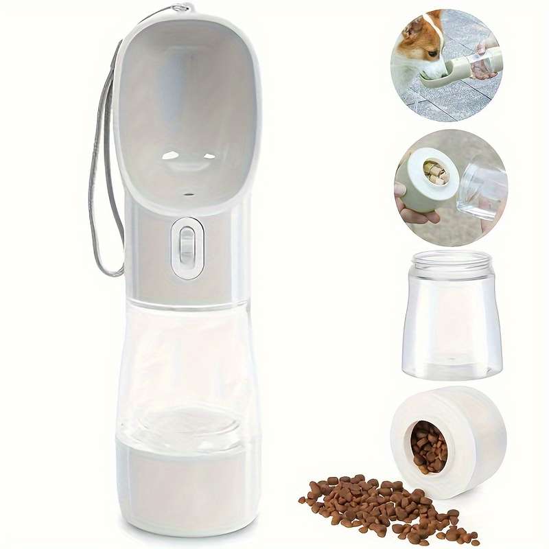 Portable Dog Water Bottle With Food Storage Function