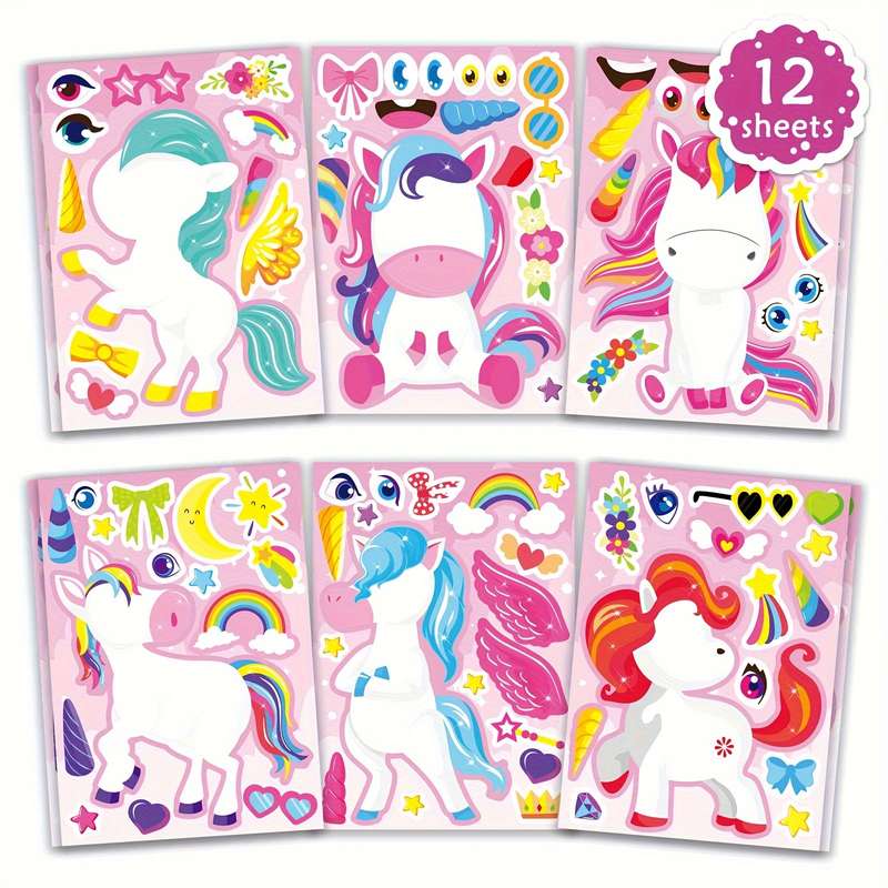 12 Make-Your-Own Unicorn Stickers