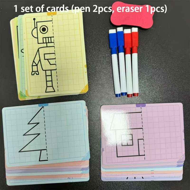 Cartoon grid symmetry drawing