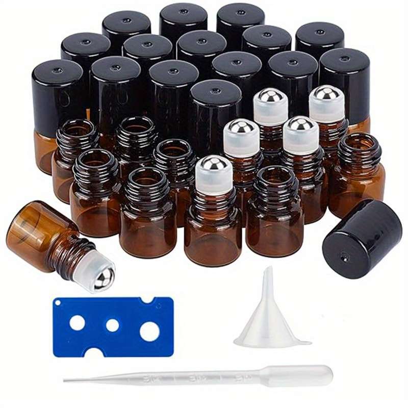 50 Packs Of 3ml Mini Glass Roller Bottles