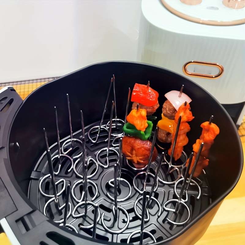 10 Pieces Of Stainless Steel Air Fryer Vertical Kebab Thickened Kebab Sticks Air Fryer Oven Kebab Ke