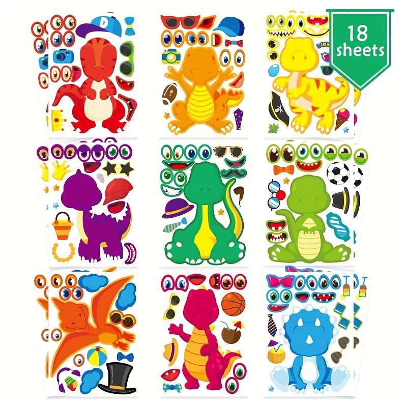 18 dinosaur stickers