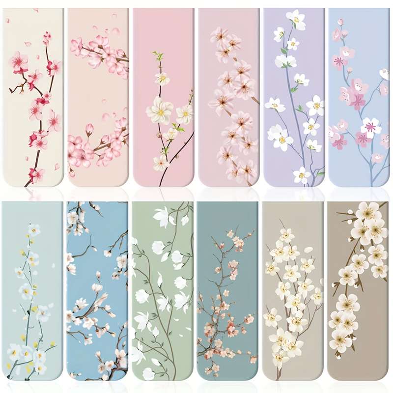12 Pieces Floral Magnetic Bookmarks