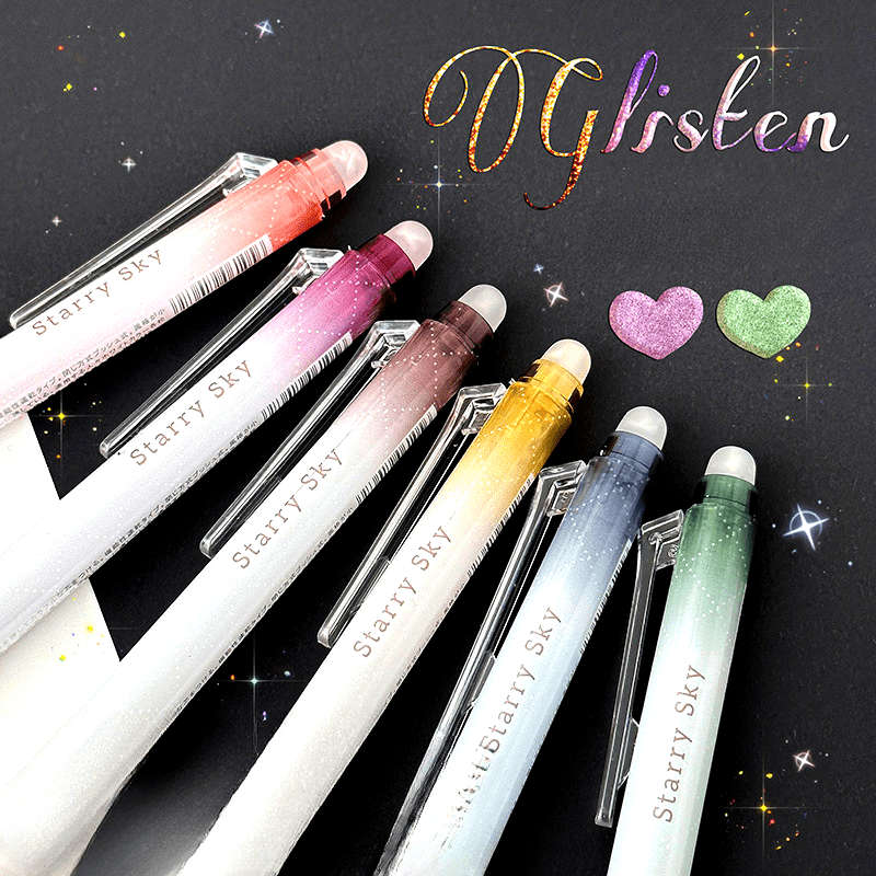 6-Pack Retractable Glitter Erasable Gel Pens
