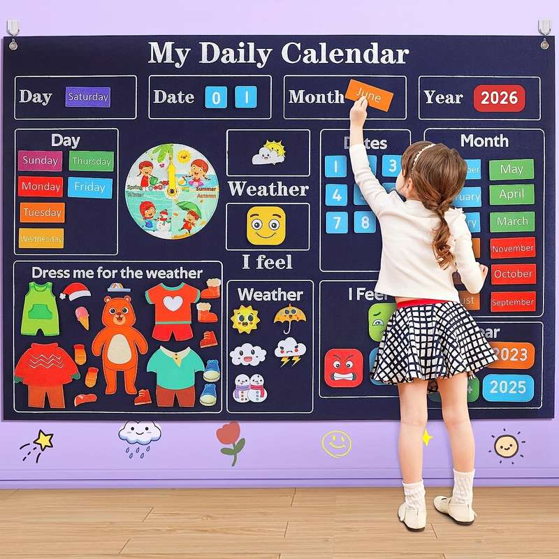 Essential Tools For Preschool Classroom Round Learning Center With Week Chart For Teenagers