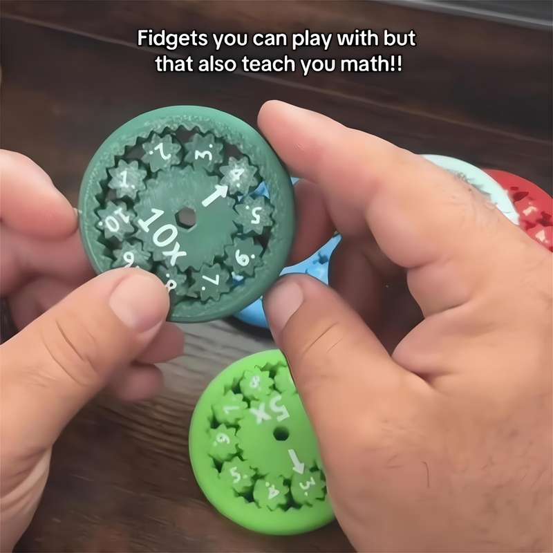 9-Piece Colorful Math Fidget Spinner Set