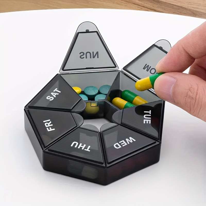 7-Day Pill Organizer with Individual Compartments