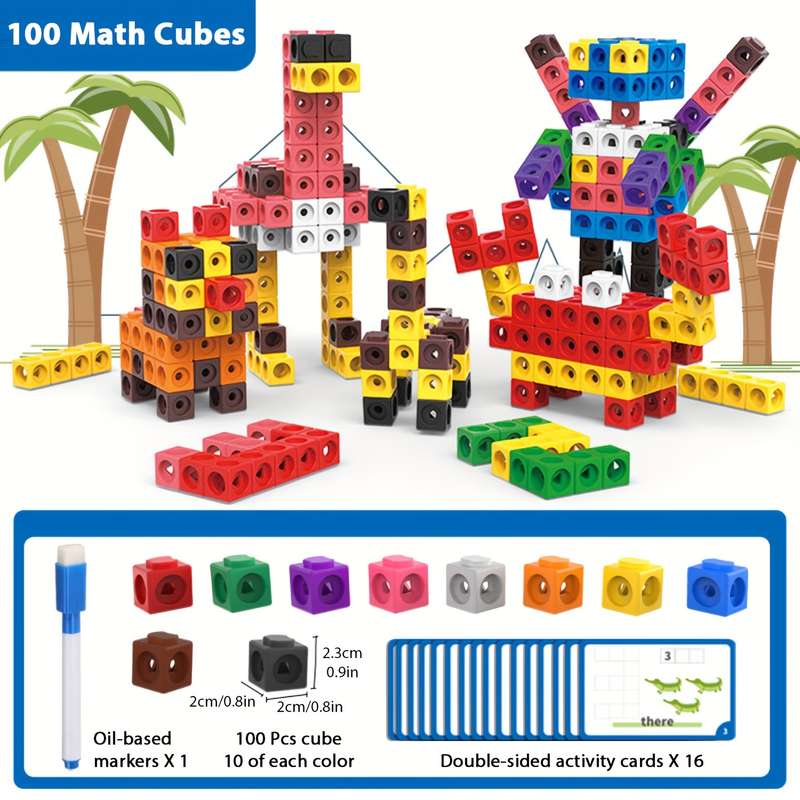 100 Math Connect Cubes