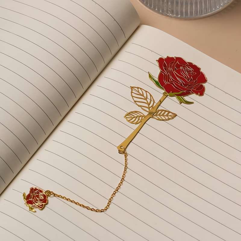 1 piece rose bookmark