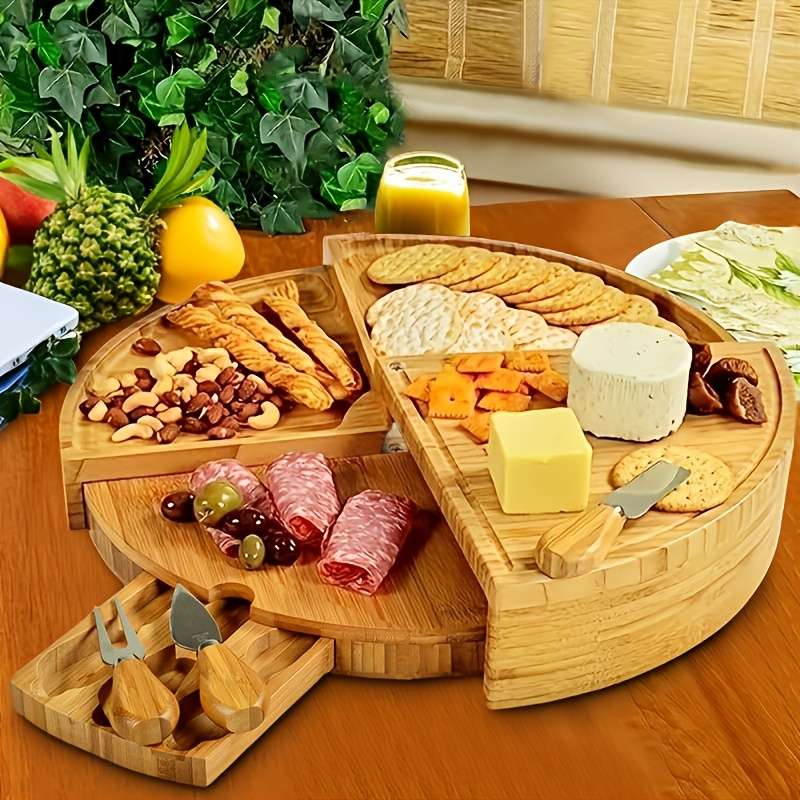 Cheese board set with knife