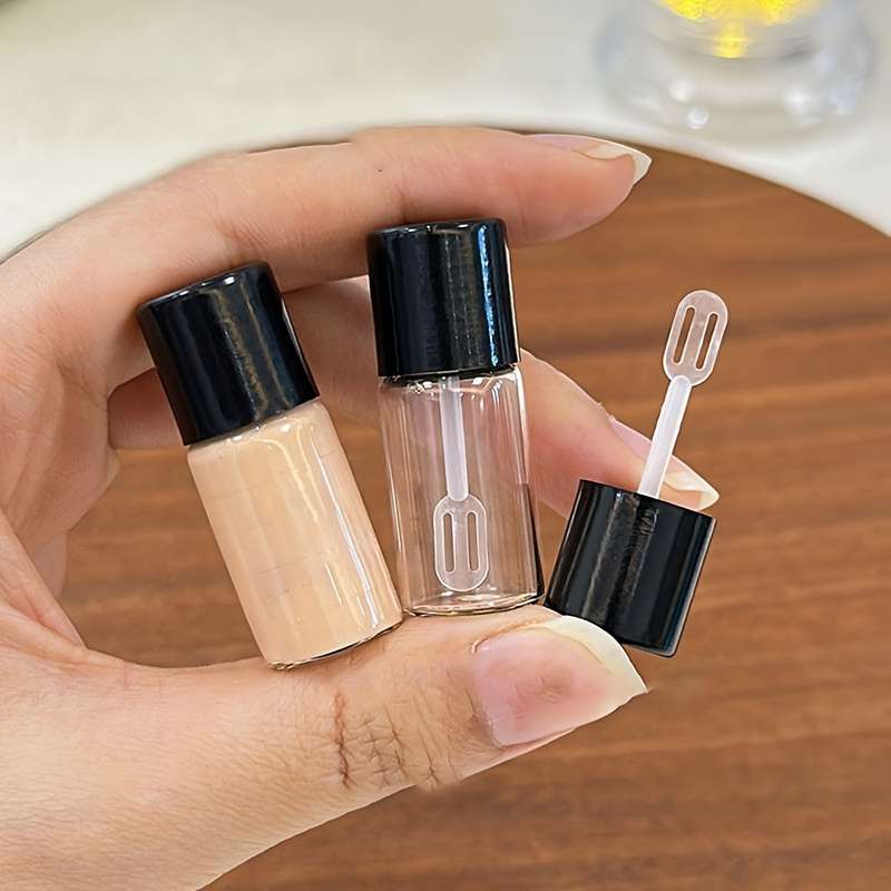 2pcs Mini Glass Travel Bottles For Liquid Makeup