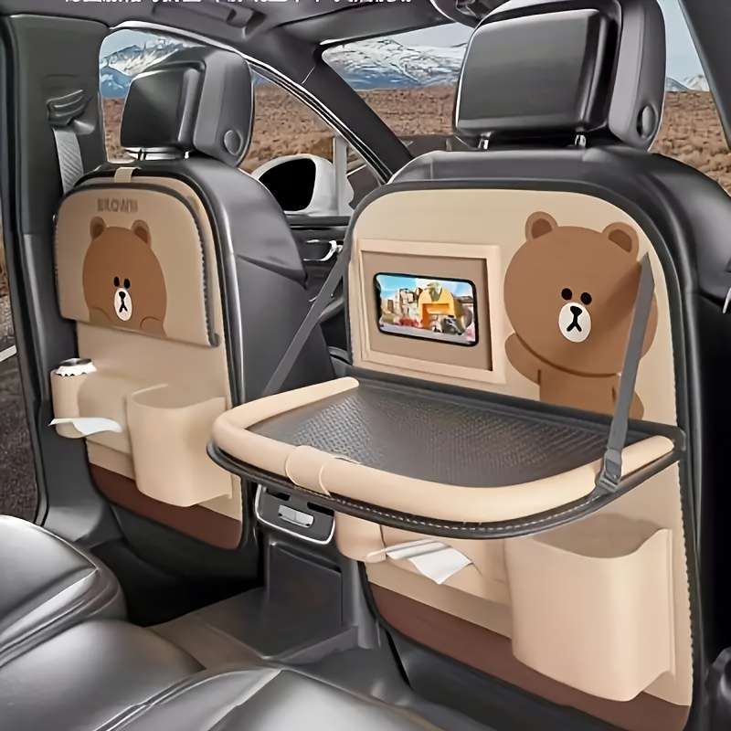 Car Seat Back Storage Bag With Tissue Holder