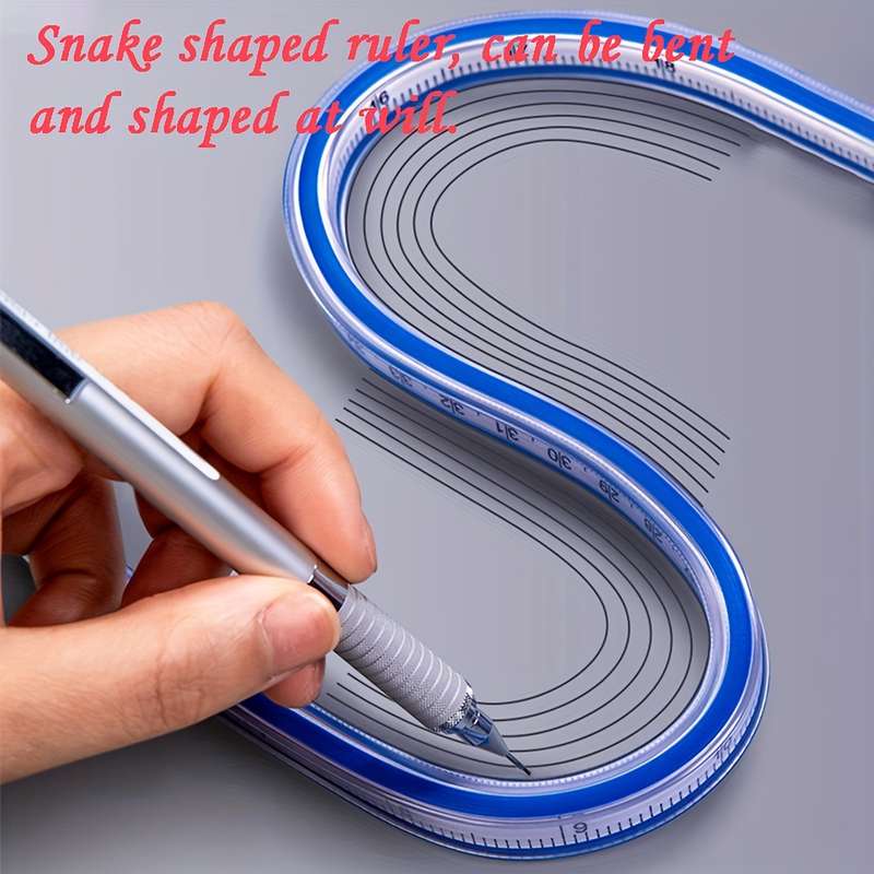 1Pc Curved Snake-Shaped Ruler