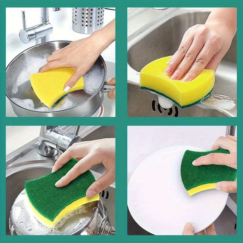 10Pcs High Suction Hydraulic Dishwashing Sponge Cooker Rust Removal Brush