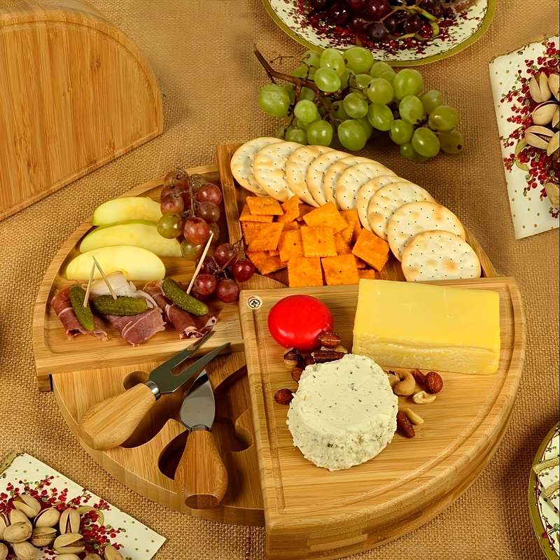 Cheese board set with knife