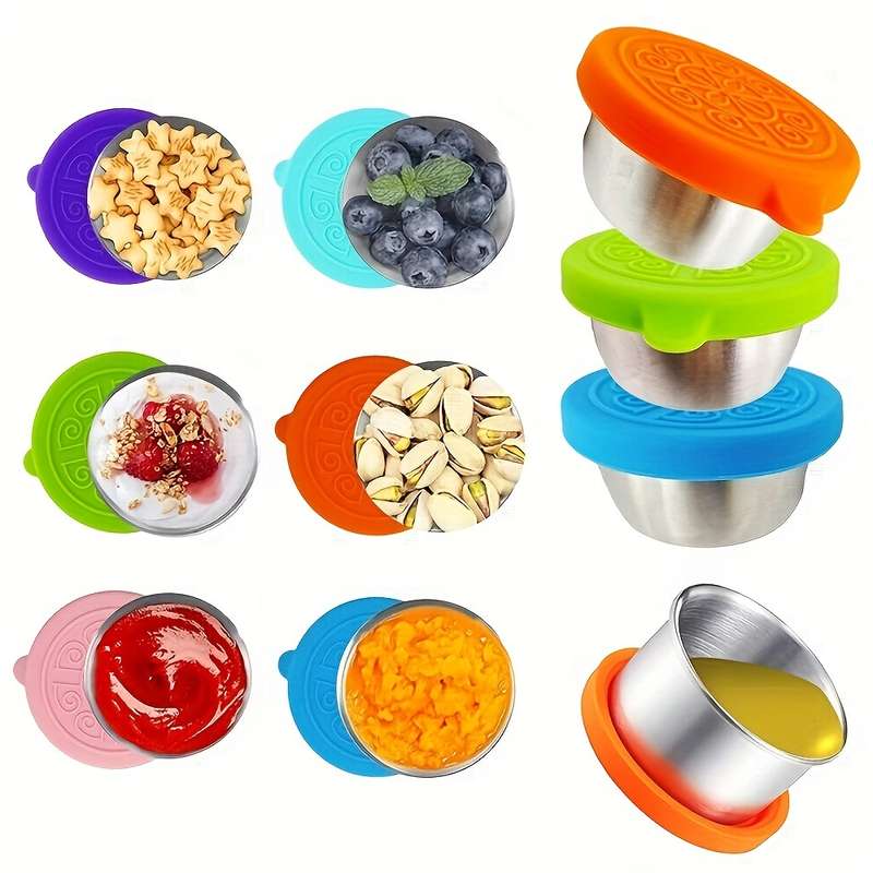 Reusable sauce container with leak-proof silicone lid