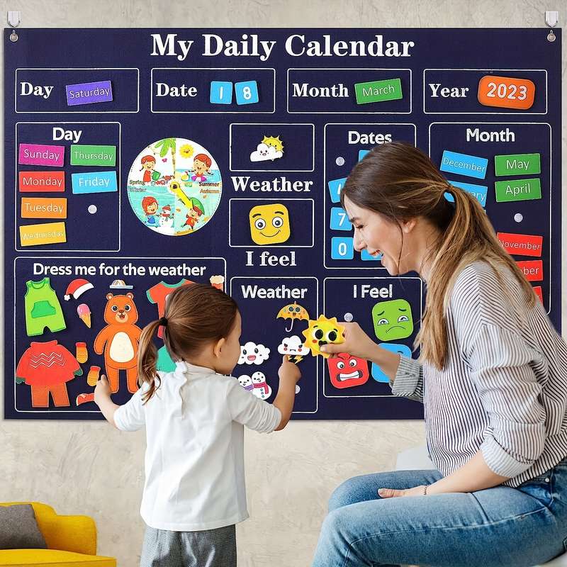 Essential Tools For Preschool Classroom Round Learning Center With Week Chart For Teenagers