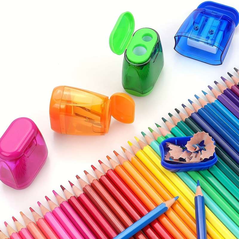 4-Pack Triangular Double-Hole Pencil Sharpener