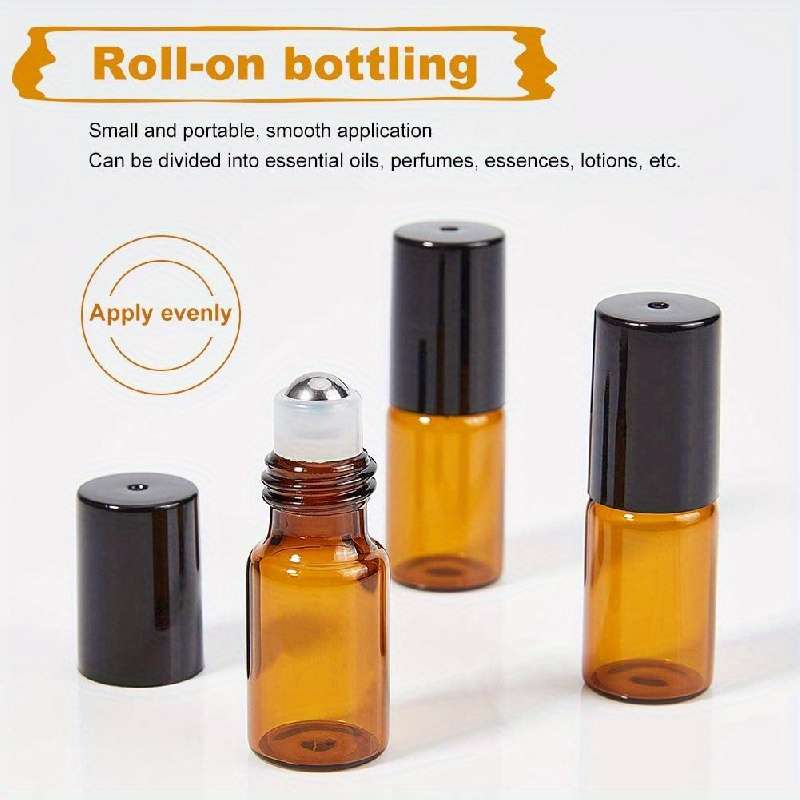 50 Packs Of 3ml Mini Glass Roller Bottles