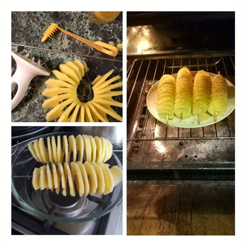 6-Piece Multi-Purpose Spiral Potato Slicer Stainless Steel Manual Tornado Vegetable Cutter