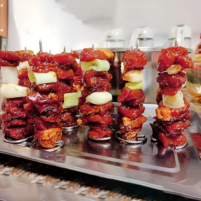 10 Pieces Of Stainless Steel Air Fryer Vertical Kebab Thickened Kebab Sticks Air Fryer Oven Kebab Ke