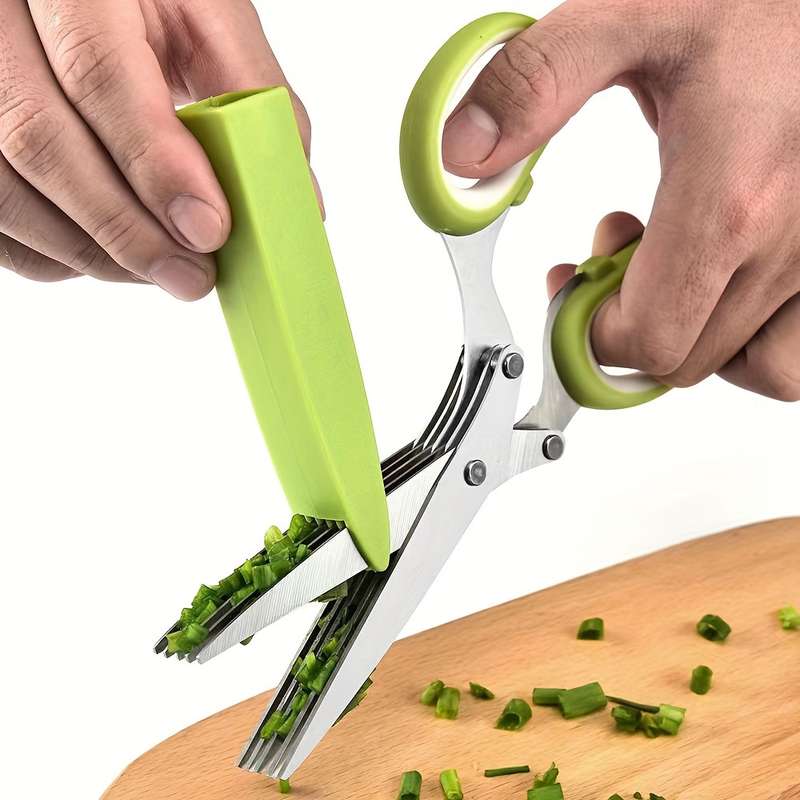 Versatile 5-ply stainless steel kitchen shears - perfect for cutting scallions, seaweed and more - e