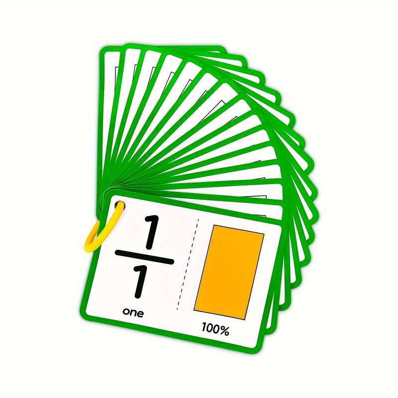 15 Double-Sided Fraction Flashcards