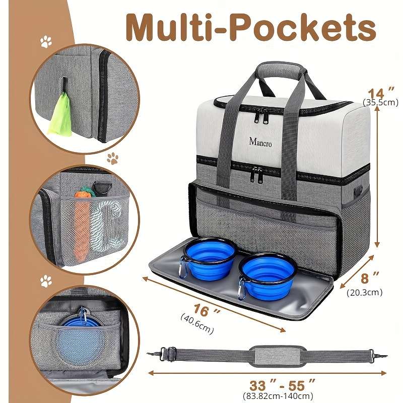 Double Layer Dog Travel Bag, Pet Travel Bag