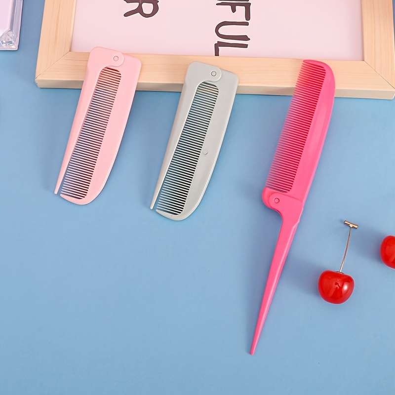 1Pc Folding Comb Portable Pointed Tail Tooth Comb