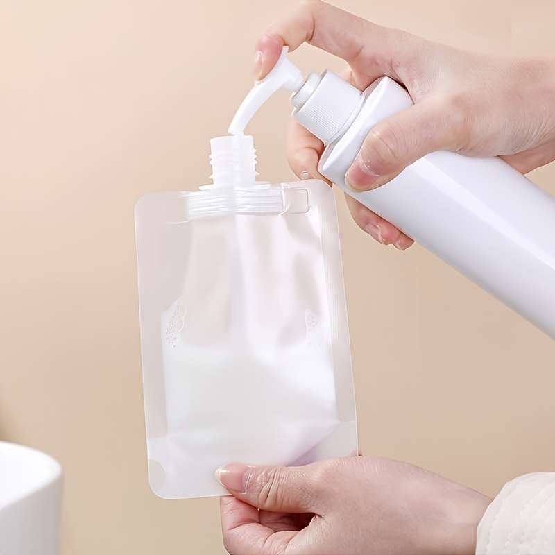 5 Pack Travel Refillable Flat Bags Liquid Dispensing Bags