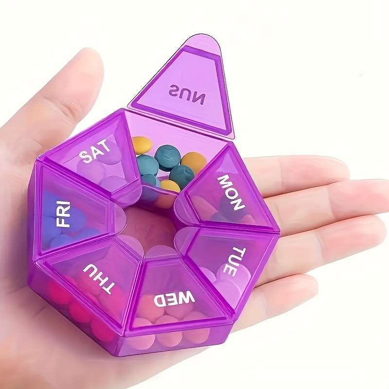 7-Day Pill Organizer with Individual Compartments