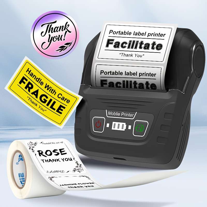 1 Portable Label Printer With a Roll Of 4030 Paper