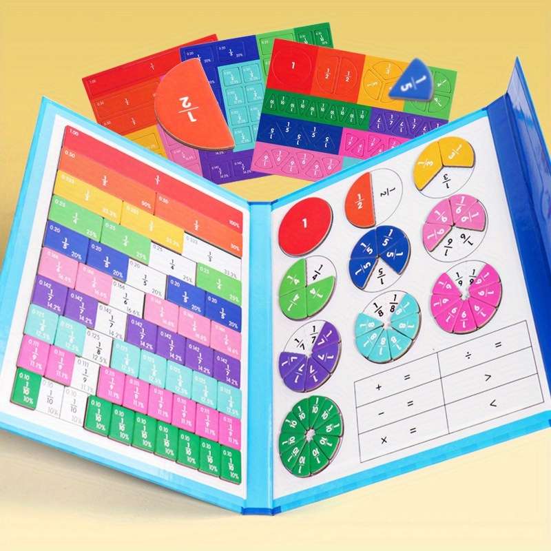 Colorful numerator and denominator puzzle math