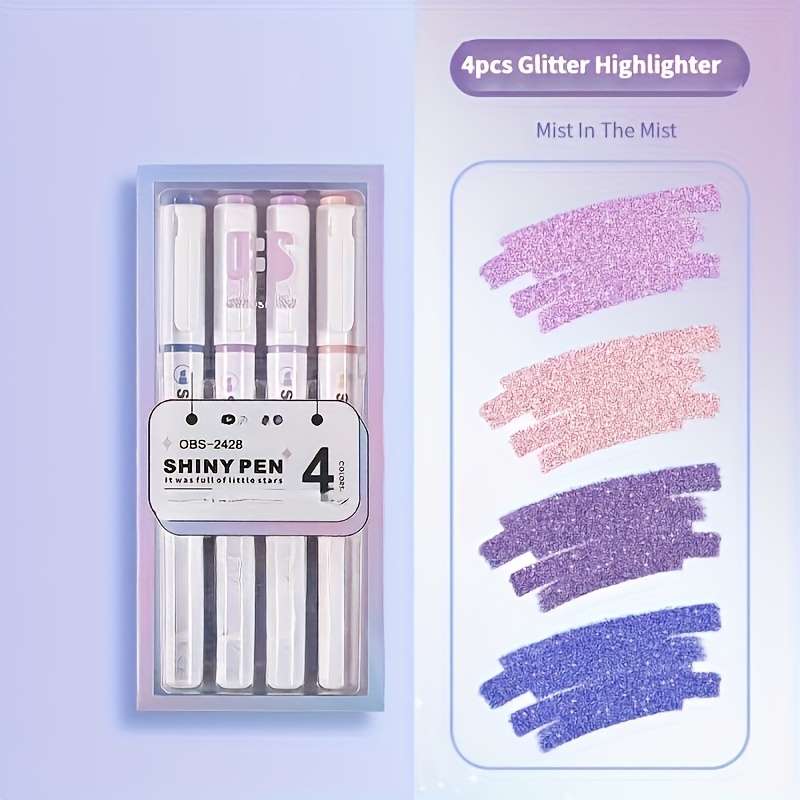 4-Pack Shiny Highlighter Markers