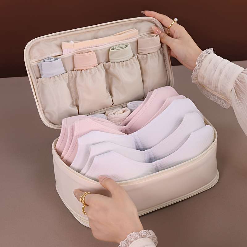 Spacious Beige Nylon Women's Travel Organizer