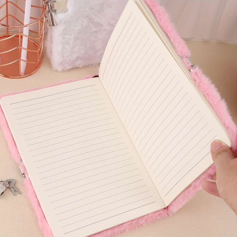 1 Mixed Color Plu Lockable Notebook With Pen