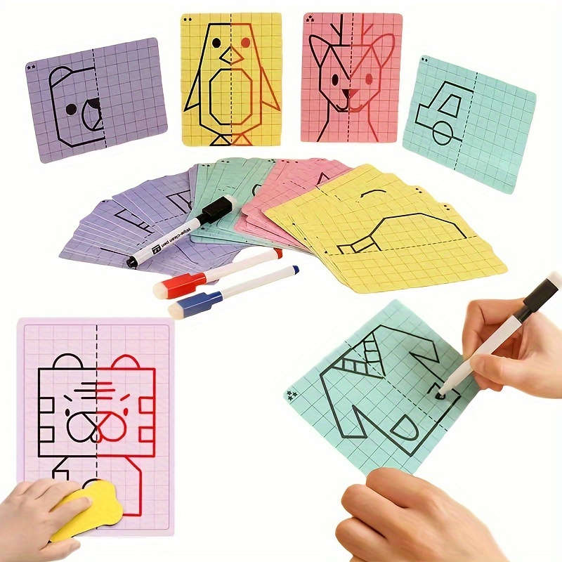 Cartoon grid symmetry drawing