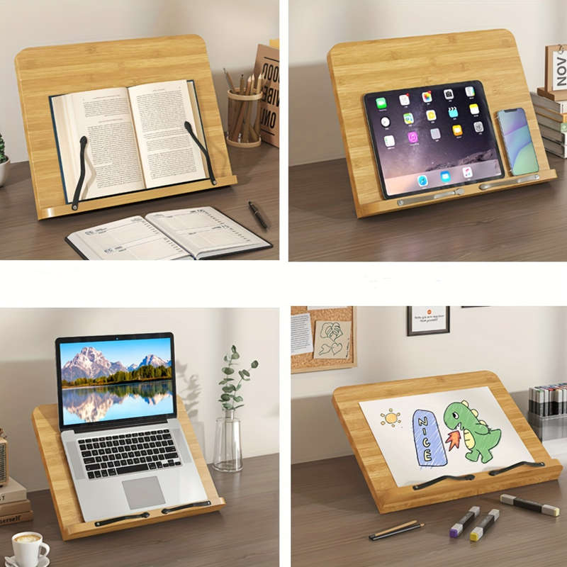 Wooden Reading Rack With Metal Brackets