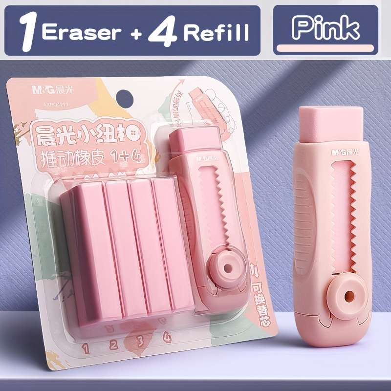 5-Piece Sliding Retractable Rubber Eraser Set