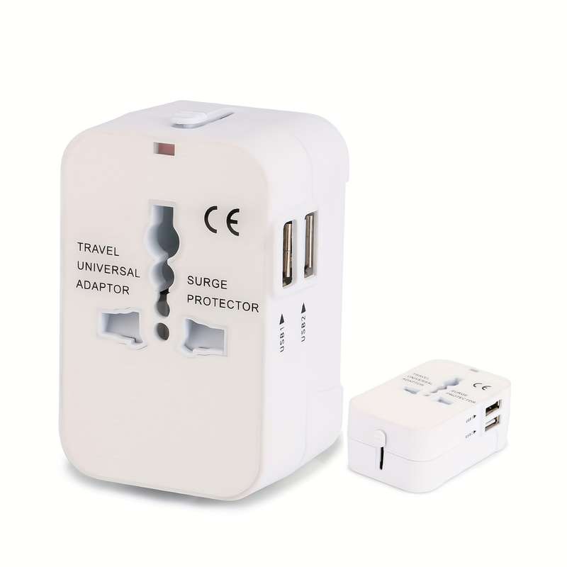 1 x Universal Travel Adapter Dual Usb Port Converter