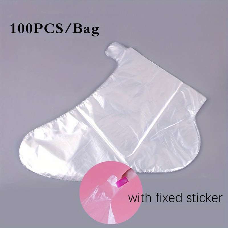 100 Transparent Disposable Pe Plastic Foot Bags