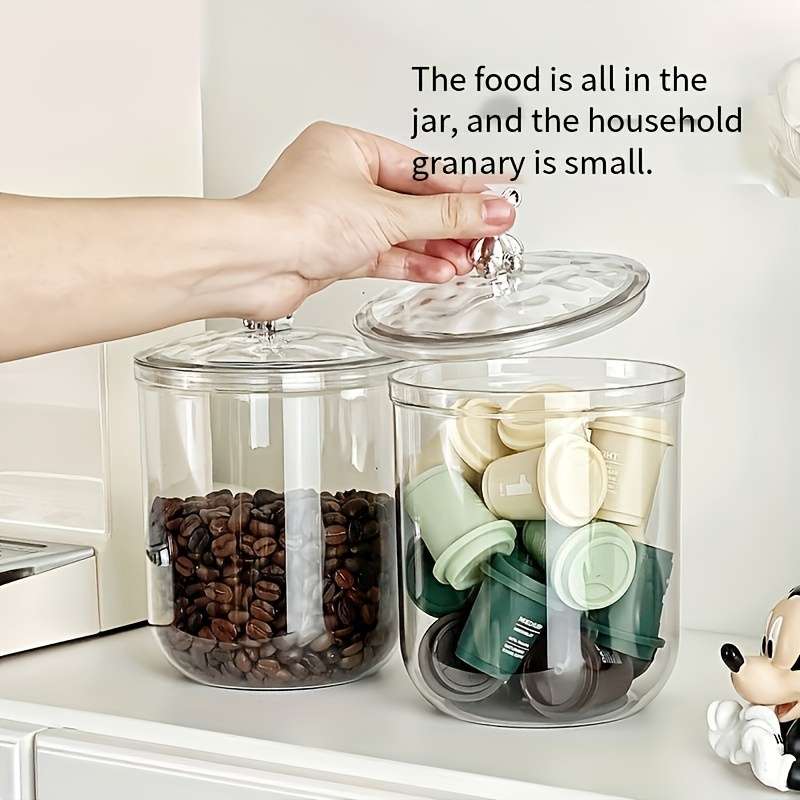 4 Pack Clear Pet Food Storage Jars - Airtight