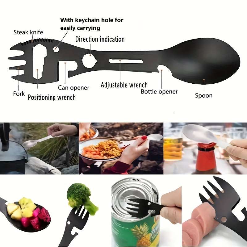 10 In 1 Multifunctional Outdoor Camping Survival Fork Spoon