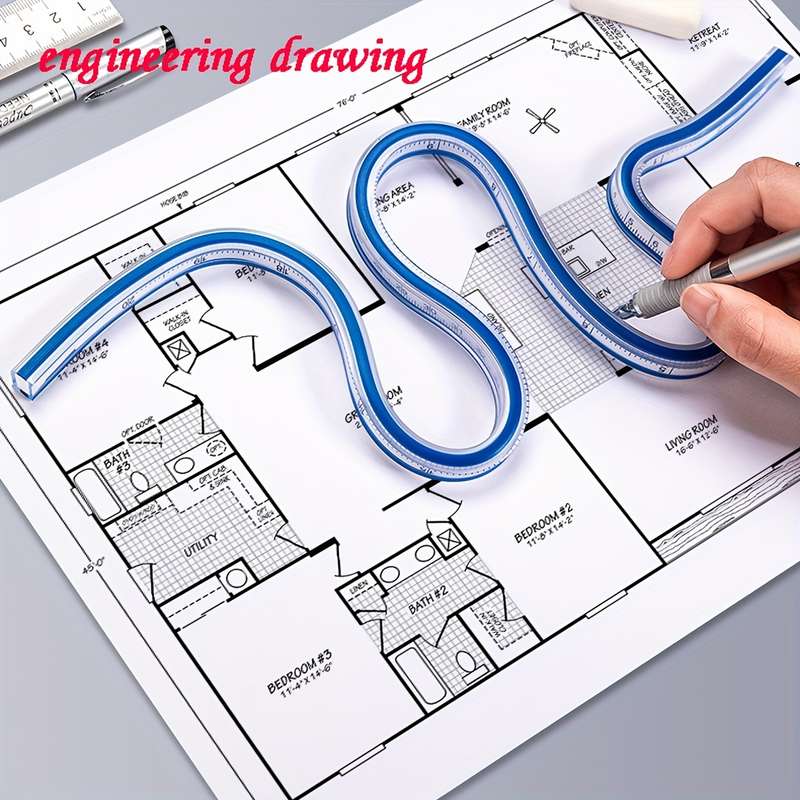 1Pc Curved Snake-Shaped Ruler