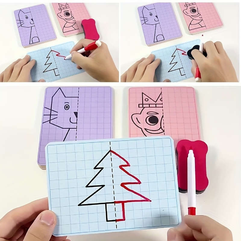 Cartoon grid symmetry drawing