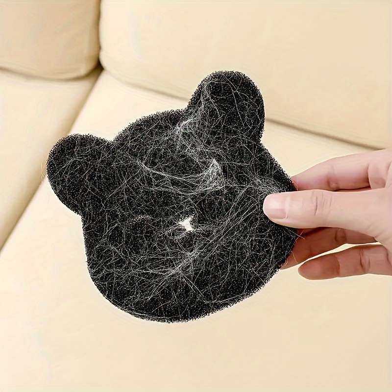 Reusable Cartoon Bear Laundry Sponge for Washing Machine PET Hair Remover, Deodorant Cleaner 5PCS